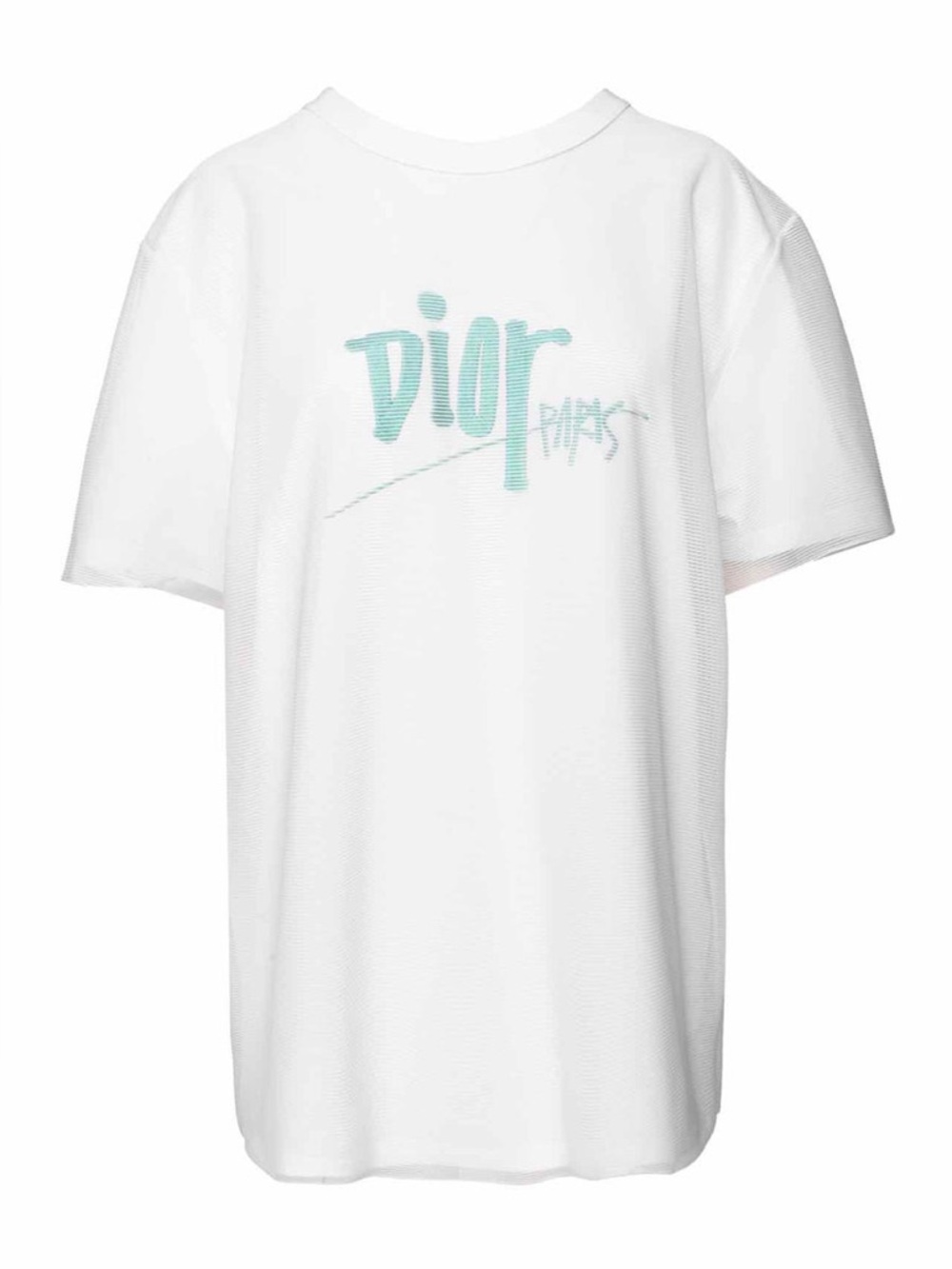 Dior White Tee with Mint Script Logo